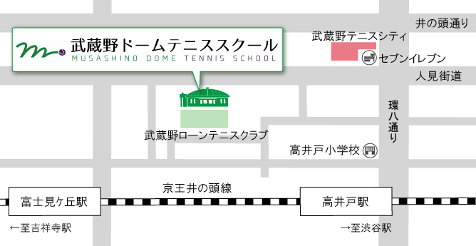 武蔵野ドームテニススクールの地図